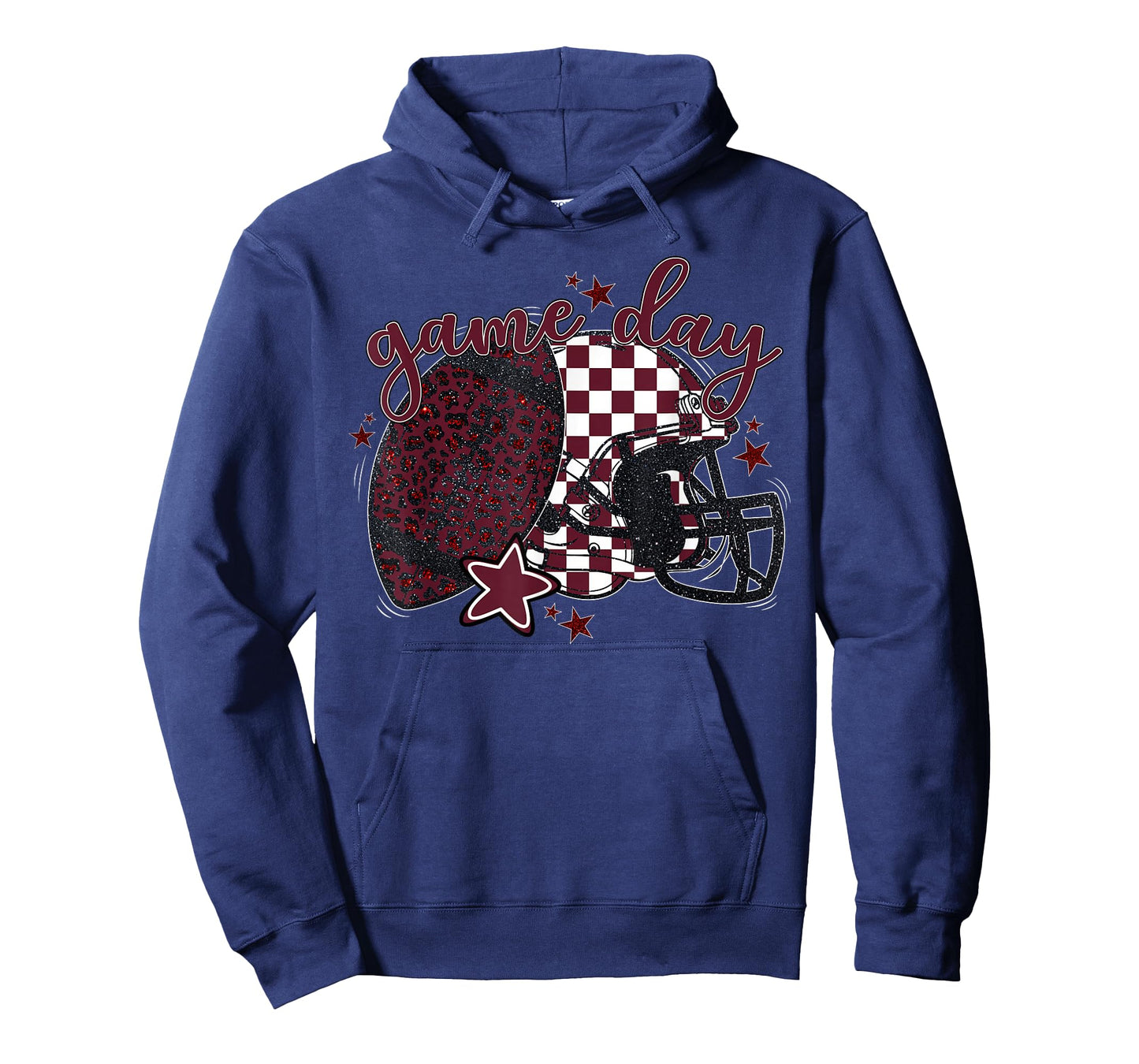 Maroon Leopard Game Day Football Touchdown Season Men Boys T-Shirt
