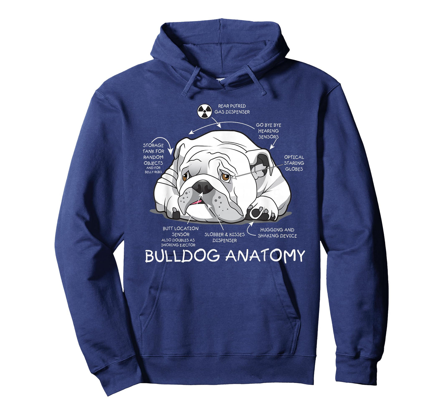 Funny Cute English Bulldog Anatomy Dog Biology Gift T-Shirt Small