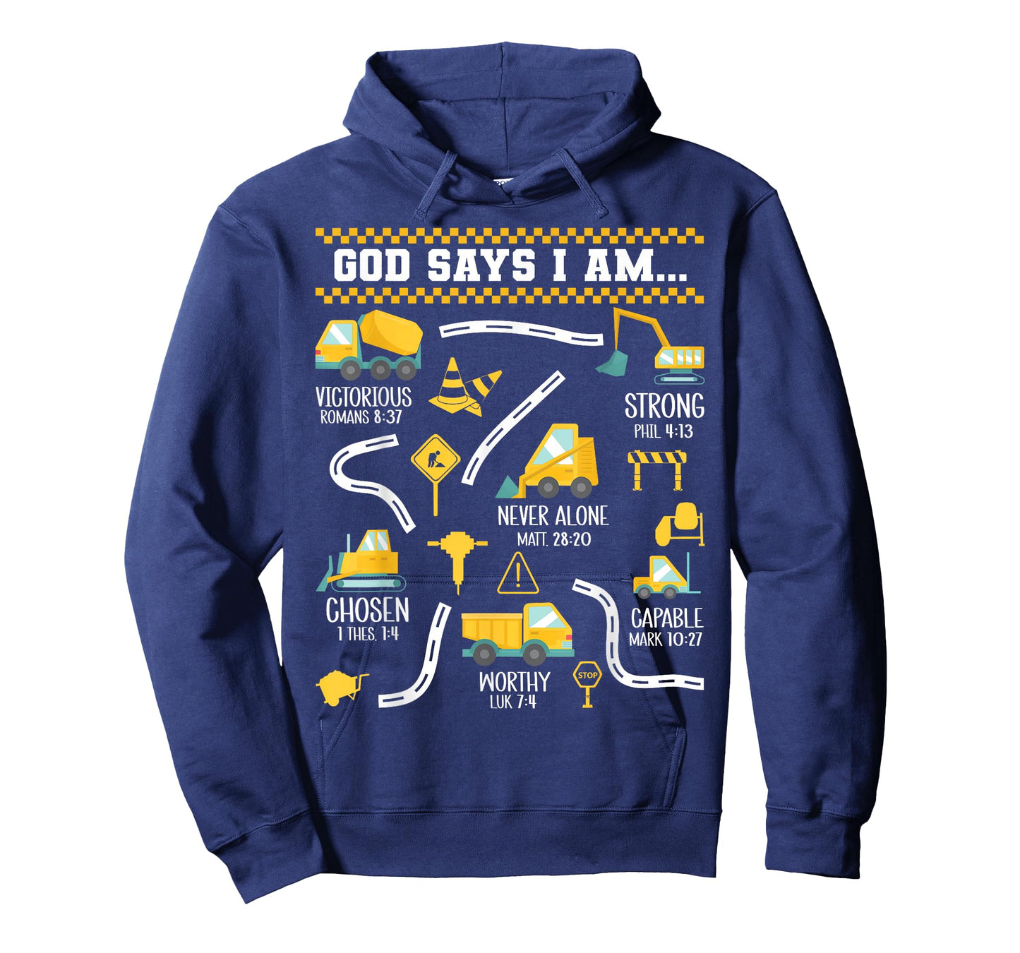 God Says I Am Christian Bible Verses Boys Construction Truck T-Shirt