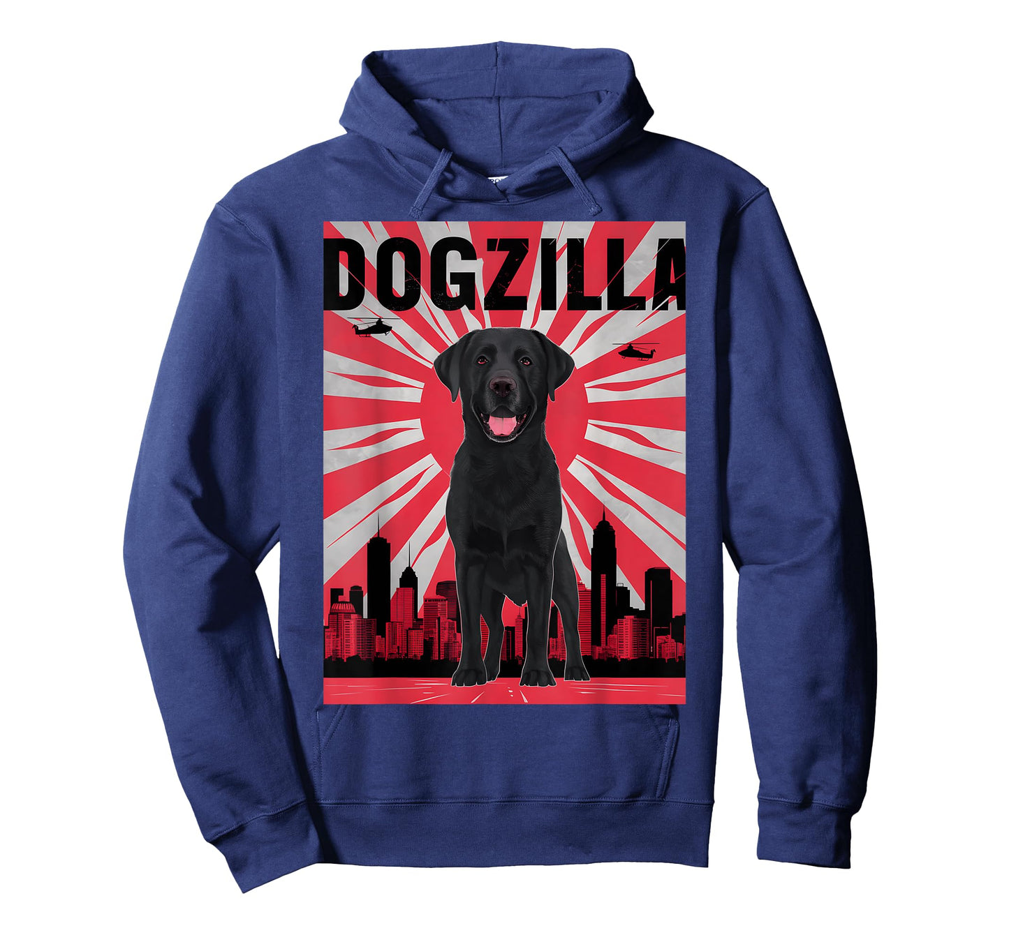 Funny Retro Japanese Dogzilla Black Labrador Retriever T-Shirt