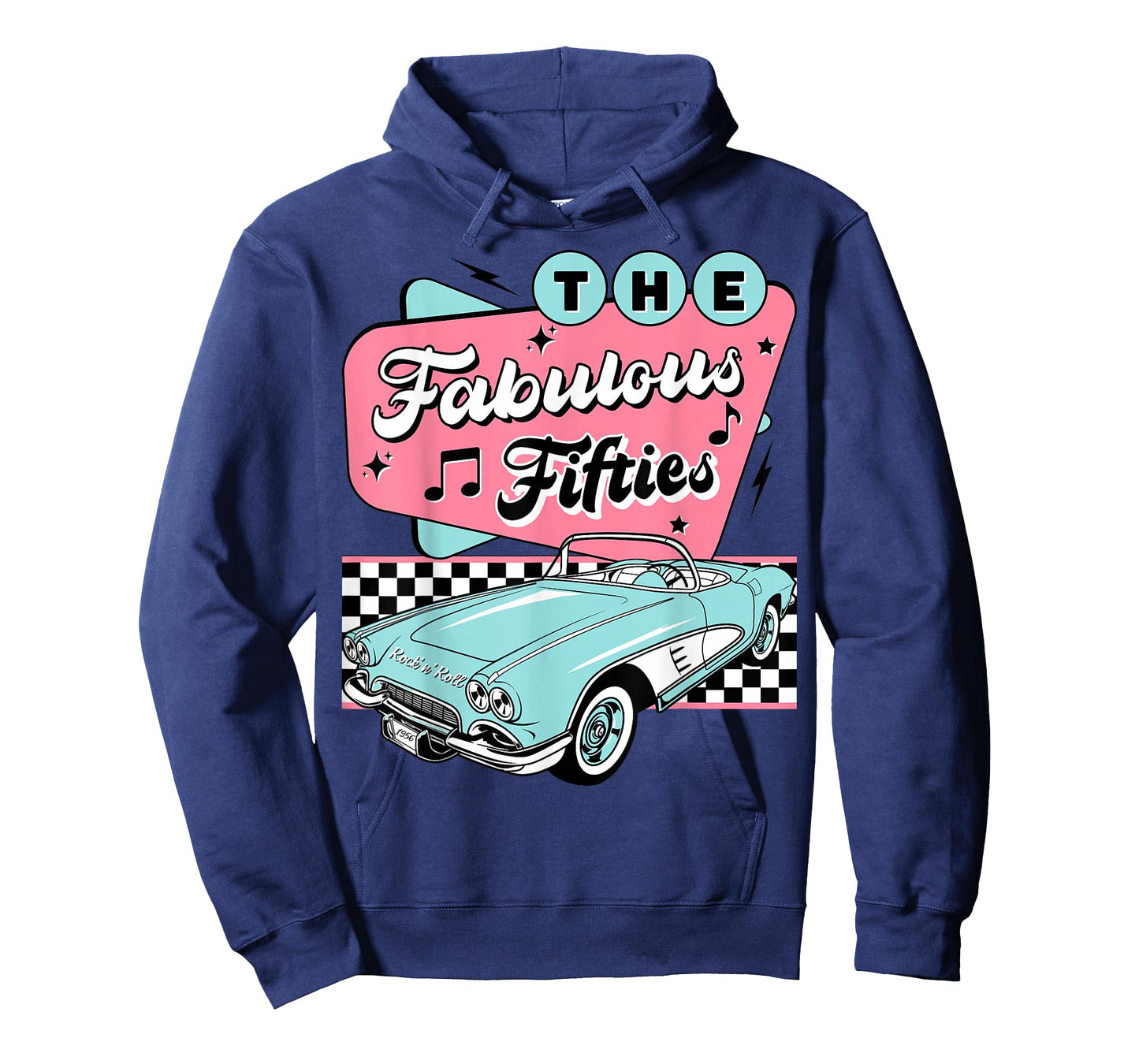 The Fifties 1950s Car Music Checkerboard Rockabilly Sock Hop T-Shirt