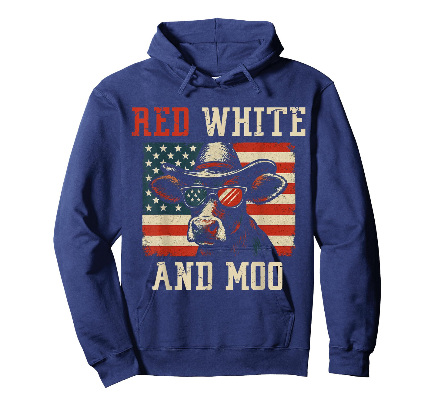 Red, White and Moo Funny Cow American Flag Patriotic T-Shirt