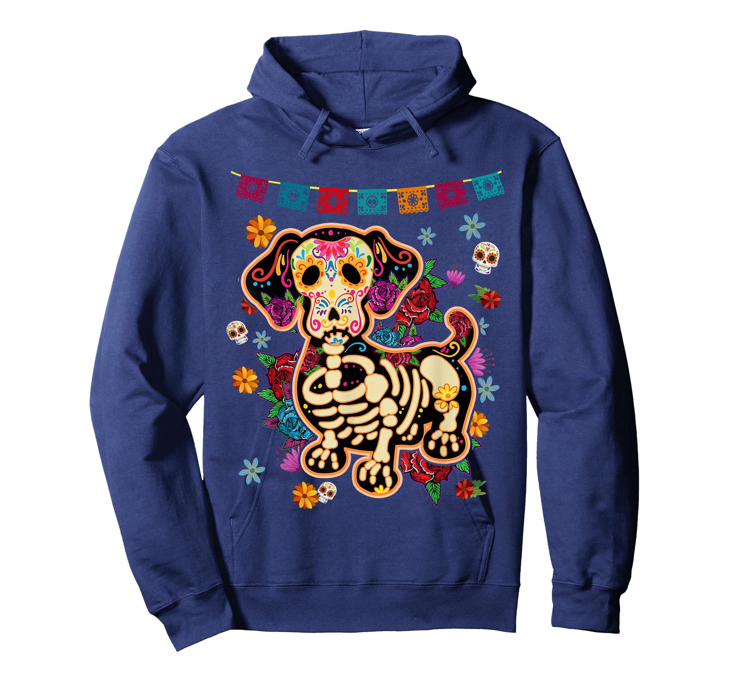 Sugar Skull Mexican Dachshund Bone Halloween Day of The Dead T-Shirt