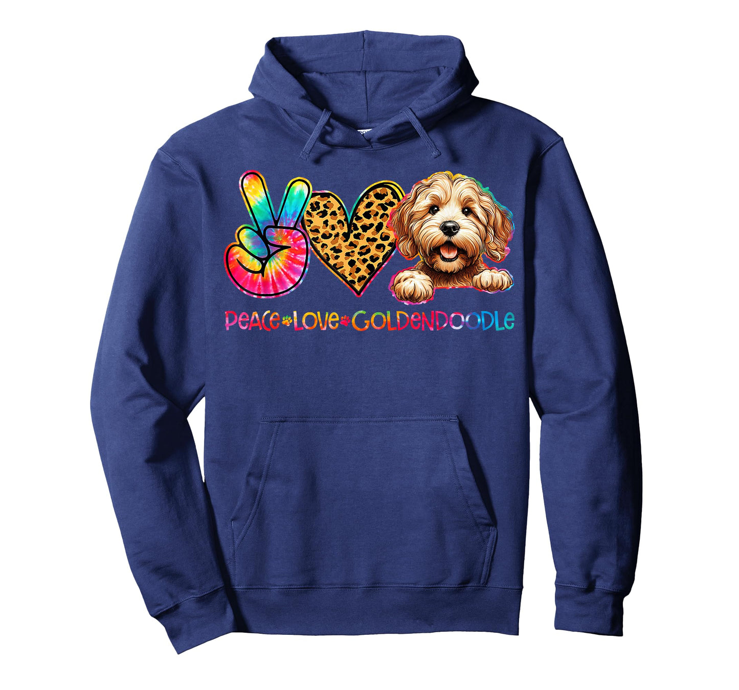 Peace Love Goldendoodle Tie Dye Dog Lover T-Shirt