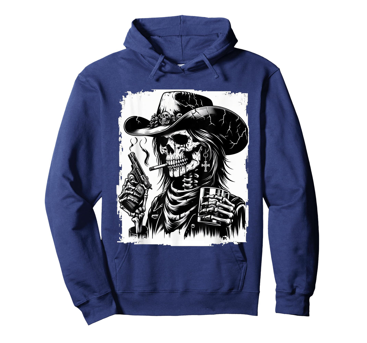 Rustic Skeleton Cowgirl Grunge Goth Skull Art Western Gothic T-Shirt