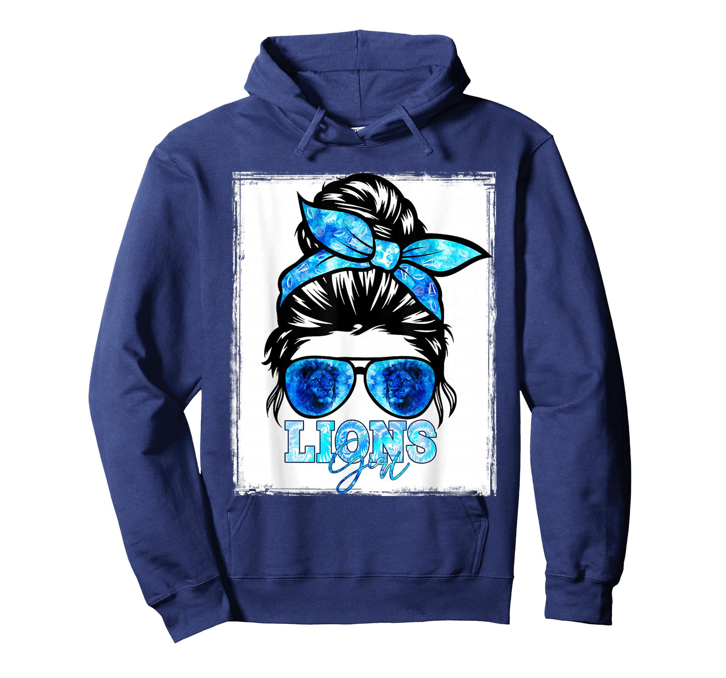 Retro Lion Girl Messy Bun Sports Team Matching Outfit T-Shirt