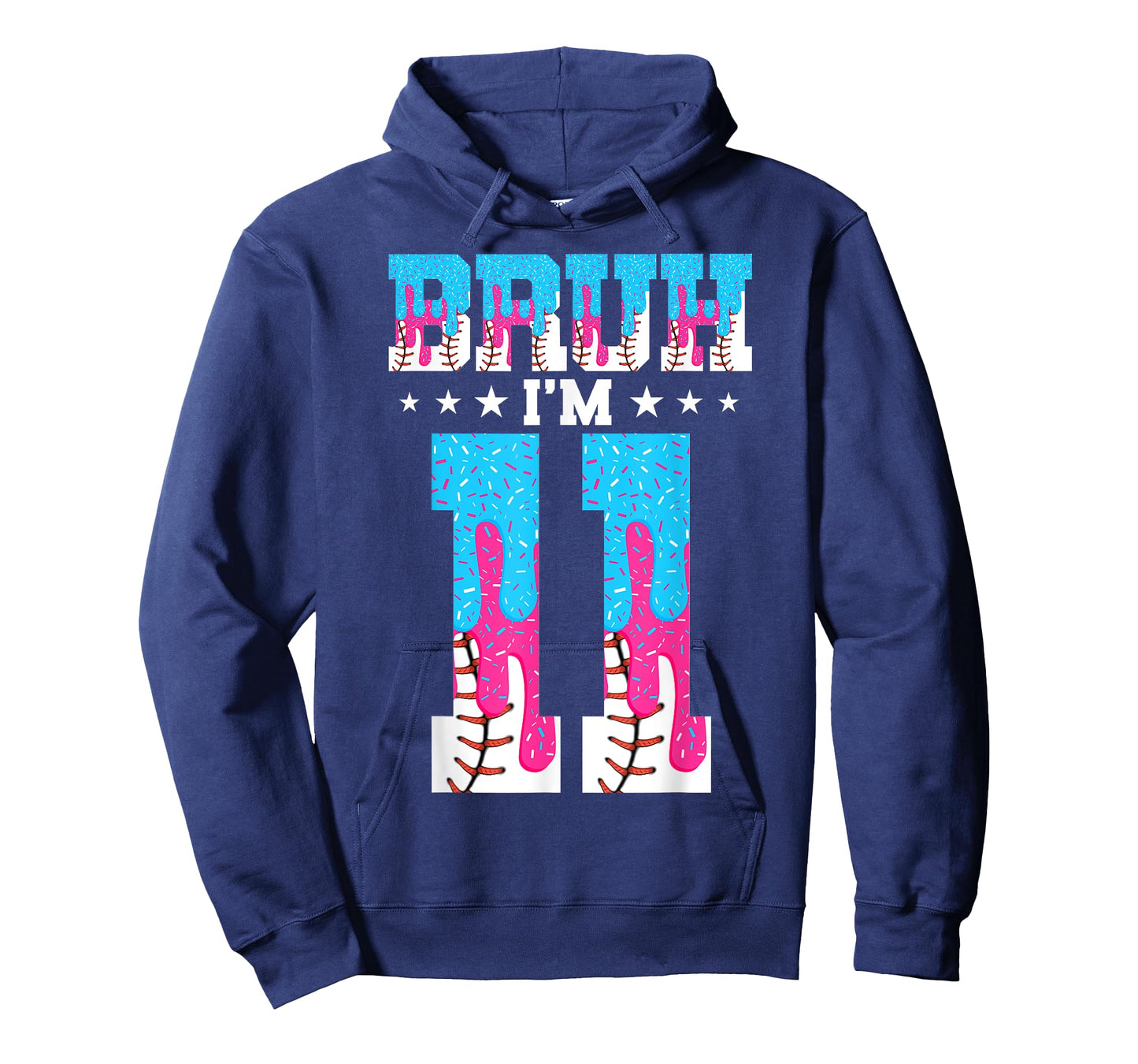 Bruh 11th Birthday Boy Baseball Ice Cream Drip 11 Year Old T-Shirt