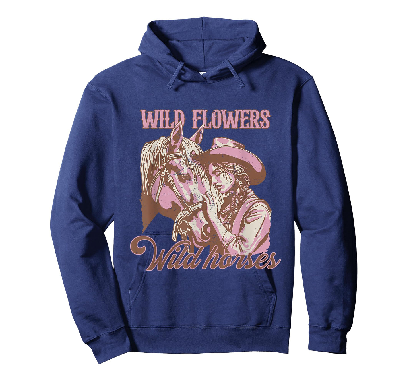 Cowgirl With Horse Wild Flowers Wild Horses Western Vintage T-Shirt