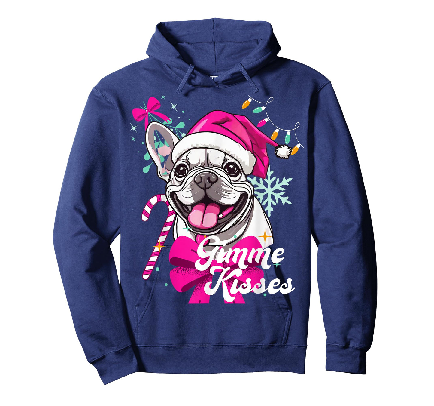 Christmas French Bulldog Dog Kisses Mistletoe Puppy Pet T-Shirt