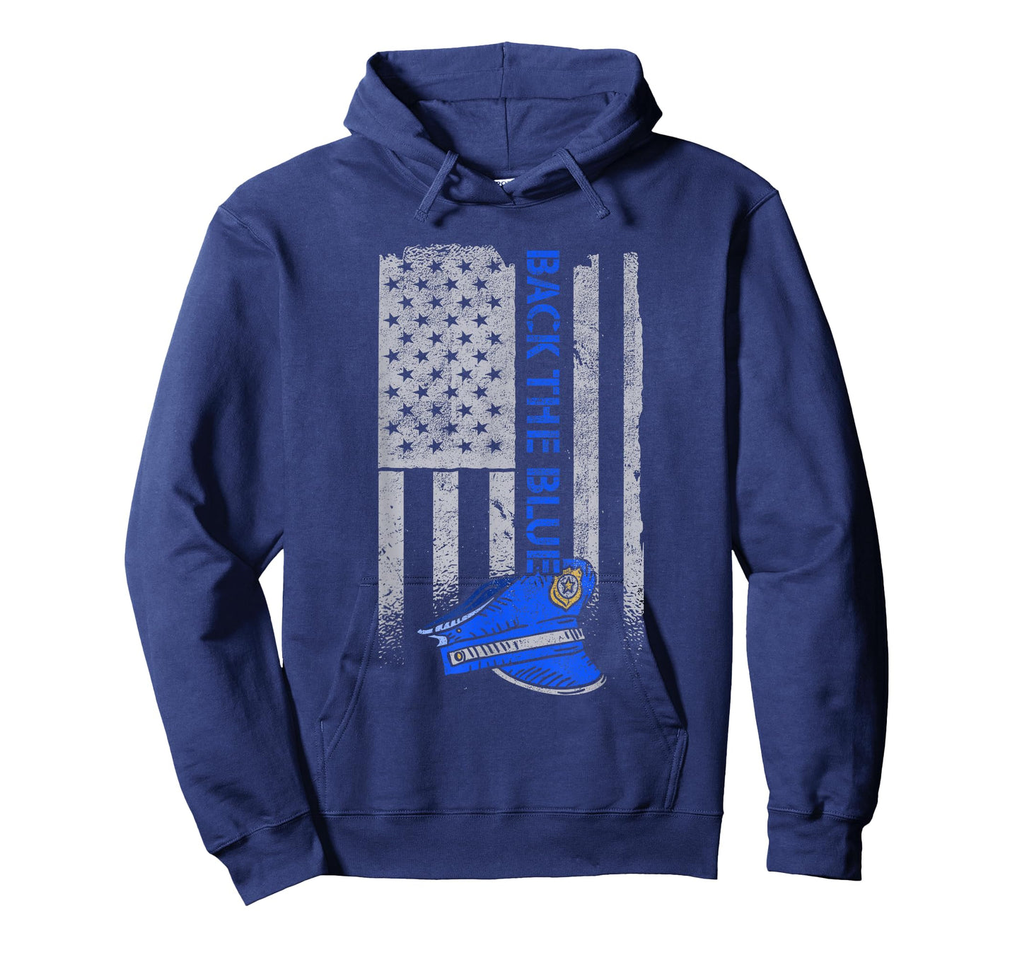 Proud Patriotic Freedom Designs Back the Blue Police American Flag T-Shirt