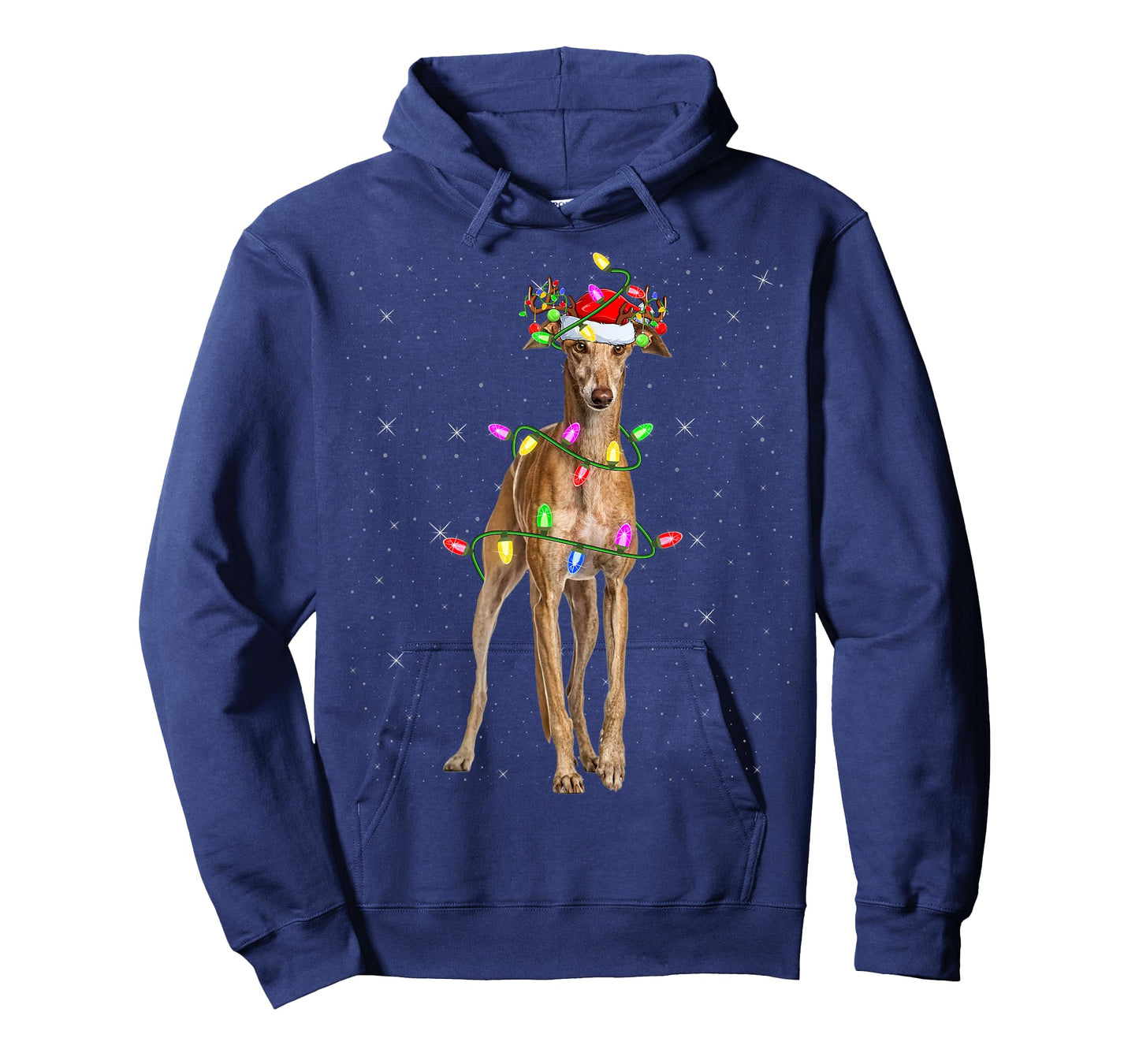 Greyhound Dog Lover Xmas Lighting Santa Greyhound Christmas T-Shirt for Men Women Kids