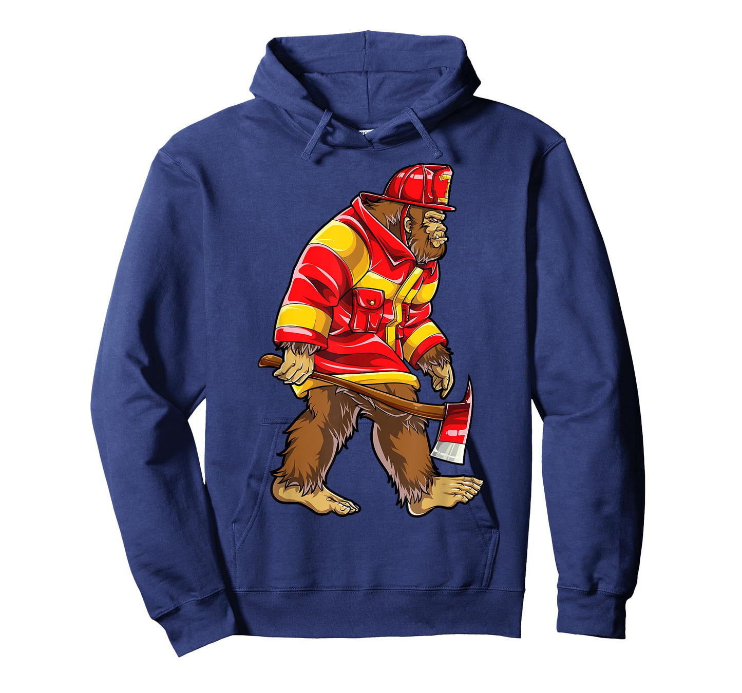 Bigfoot Firefighter Men Thin Red Line Sasquatch Lovers Funny T-Shirt