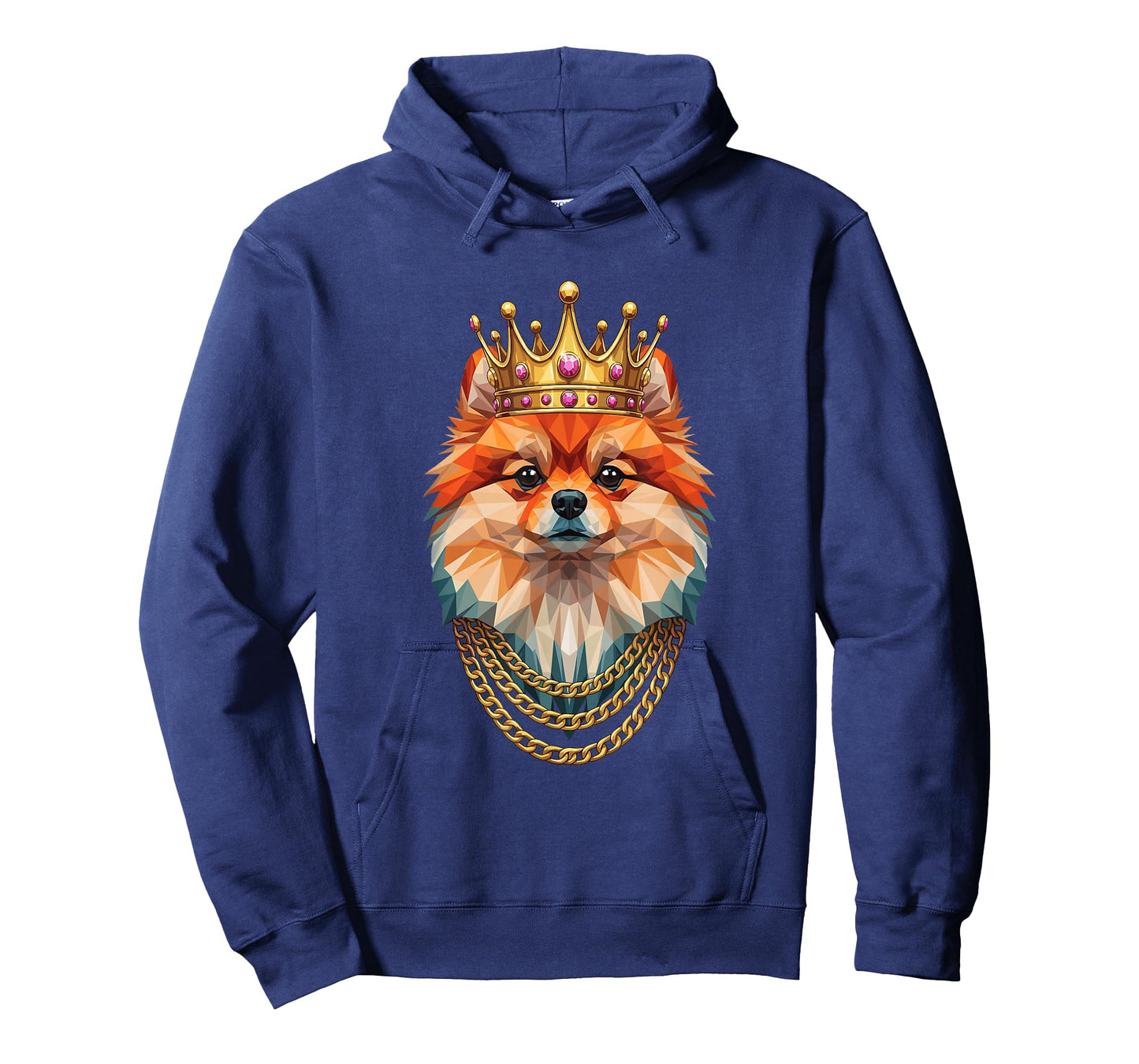 Pomeranian Dog Gangster Golden Crown King Regal Art T-Shirt