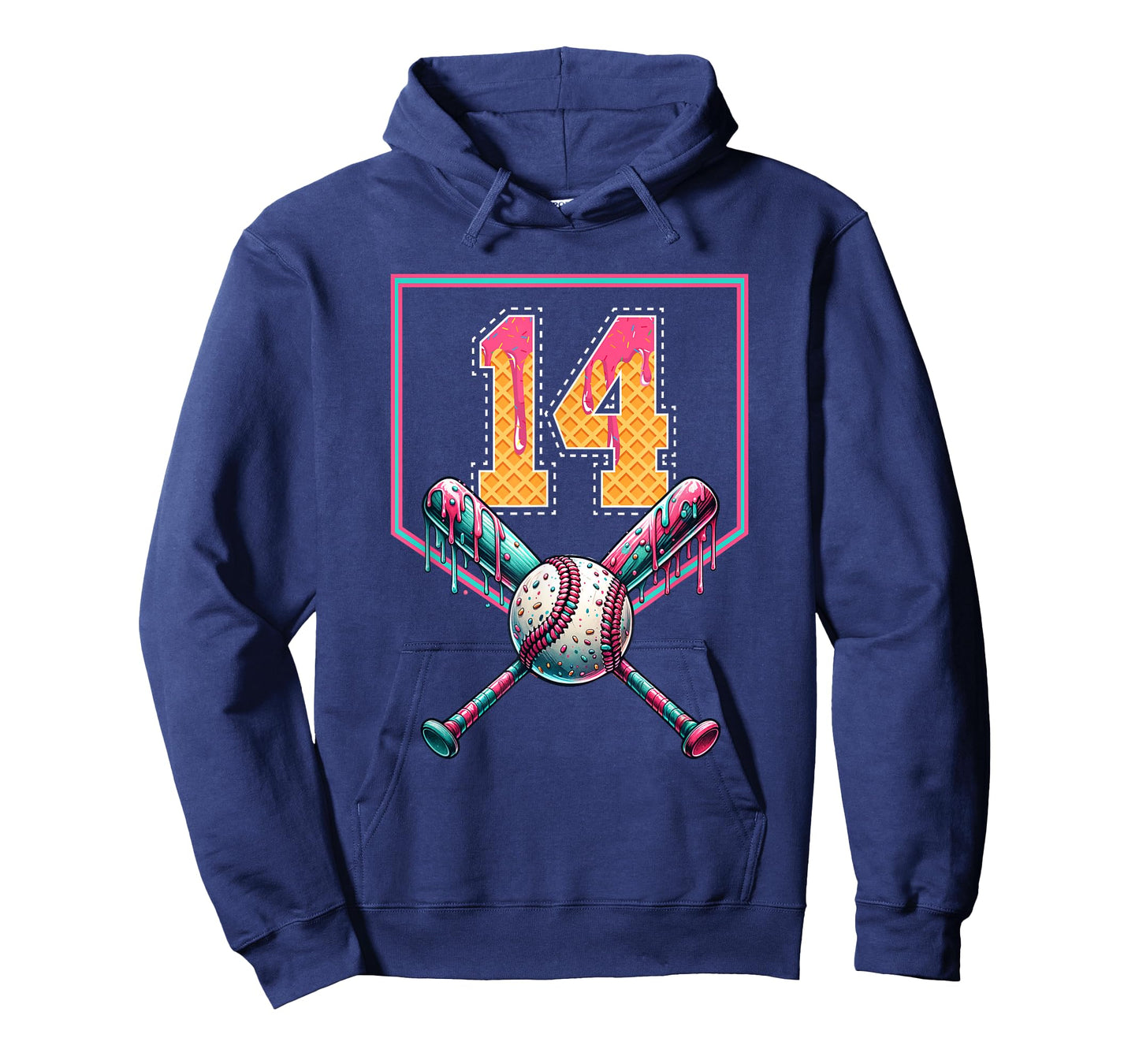 Baseball Drip Number 14 Player Or 14th Birthday Drip Style T-Shirt