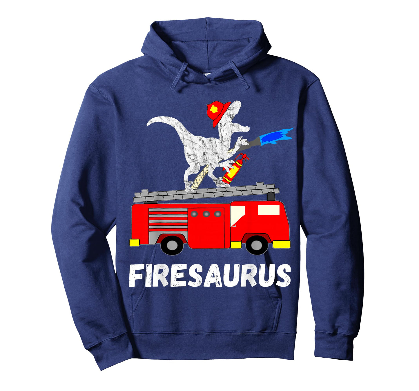 Fire Fighter Saurus Firetruck Fireman Dinosaur T Rex T-Shirt