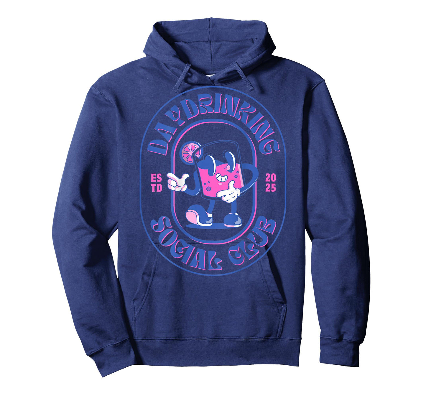 Daydrinking Social Club Retro Day Drinking Malle Backprint T-Shirt