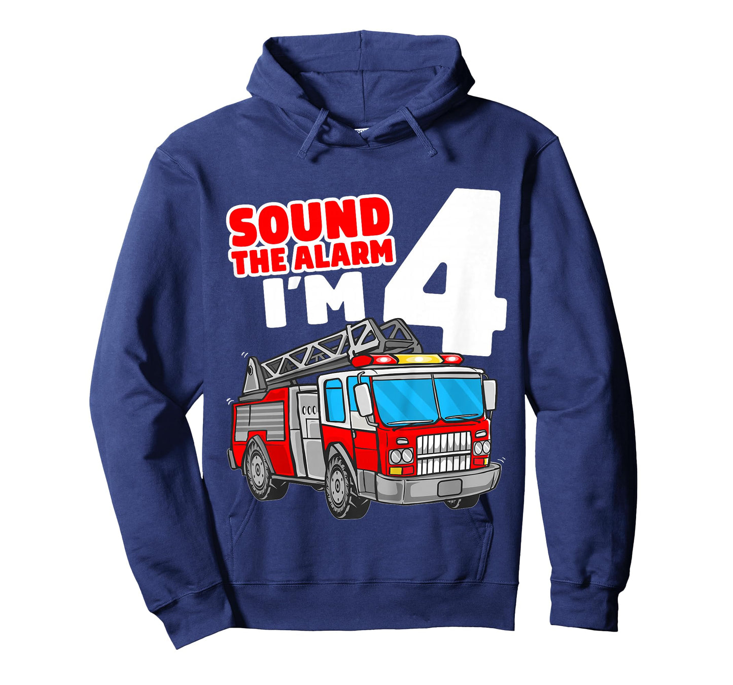 Kids Fire Truck 4 Year Old Firefighter Four 4th Birthday Boy T-Shirt