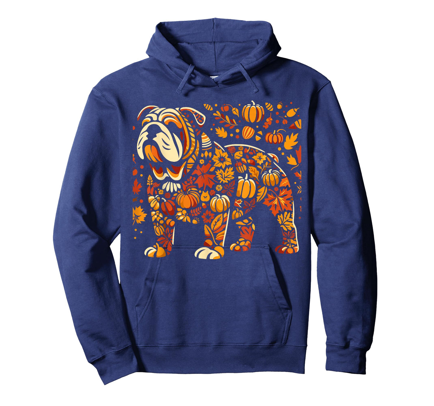 Autumn Pumpkin Fall English Bulldog Thanksgiving Womens Mens T-Shirt