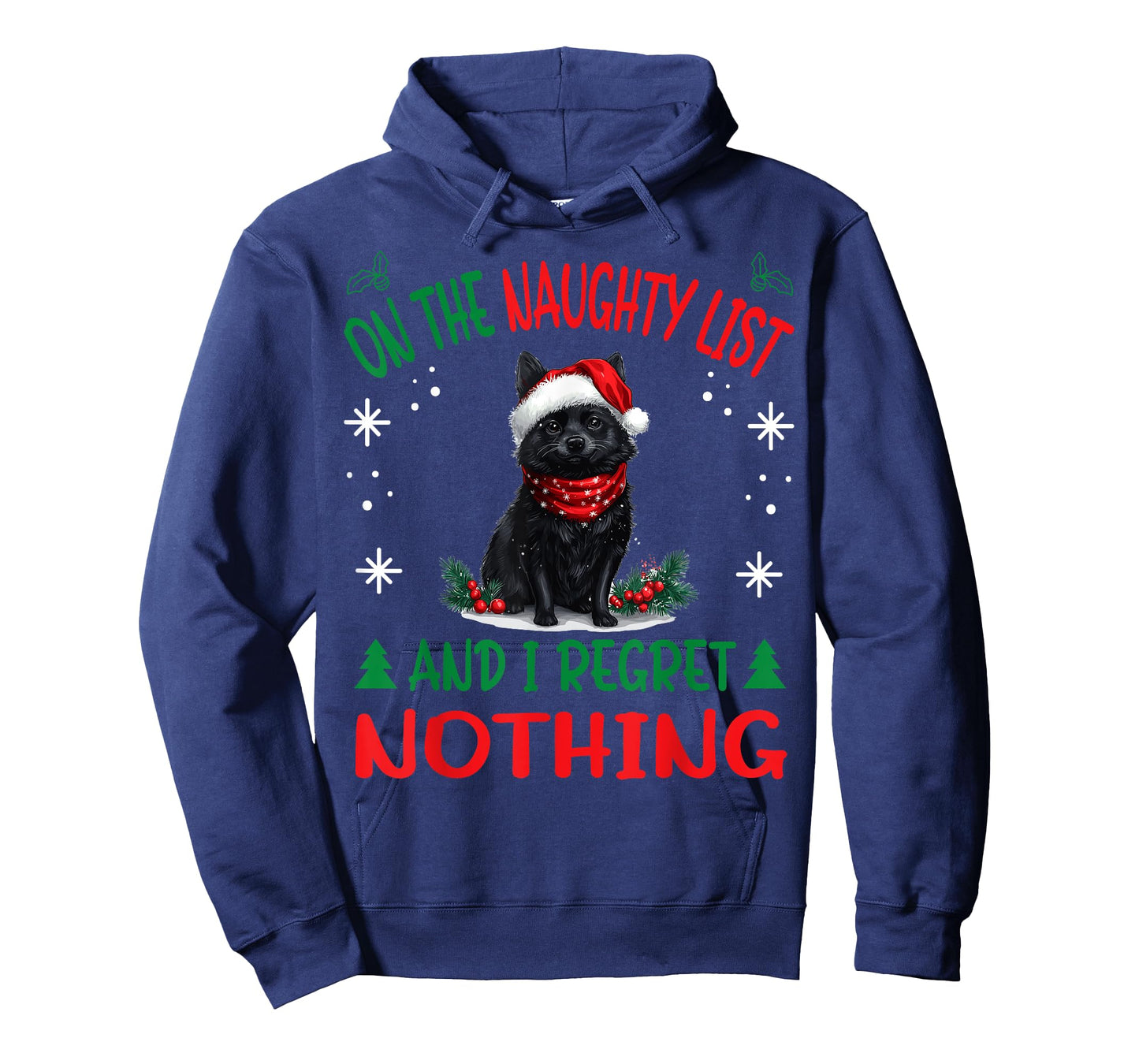 Cute Schipperke dog Dog Christmas On The Naughty List and I T-Shirt for Men Women