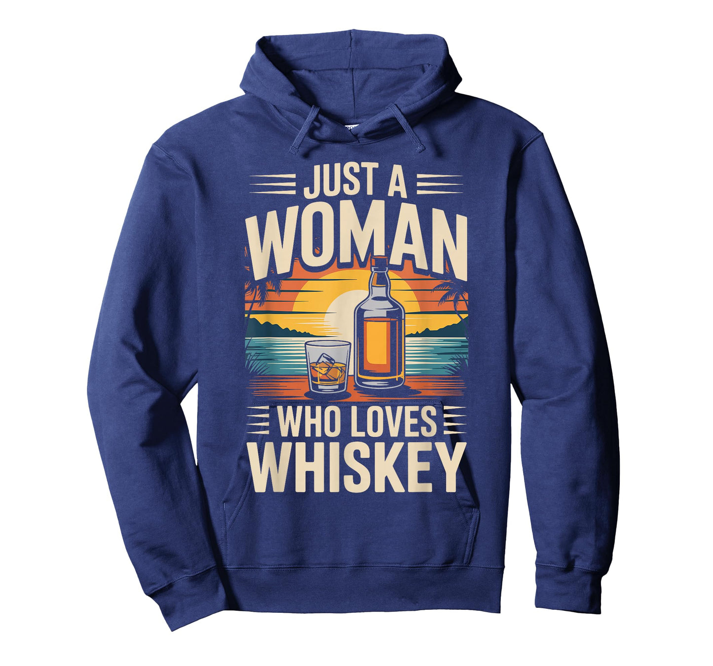 Just A Woman Who Loves Whiskey Sunset Retro Whiskey T-Shirt