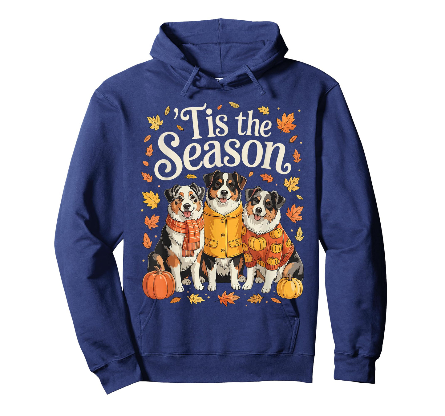 Tis The Season Australian Shepherd Fall Autumn Pumpkin Dog T-Shirt