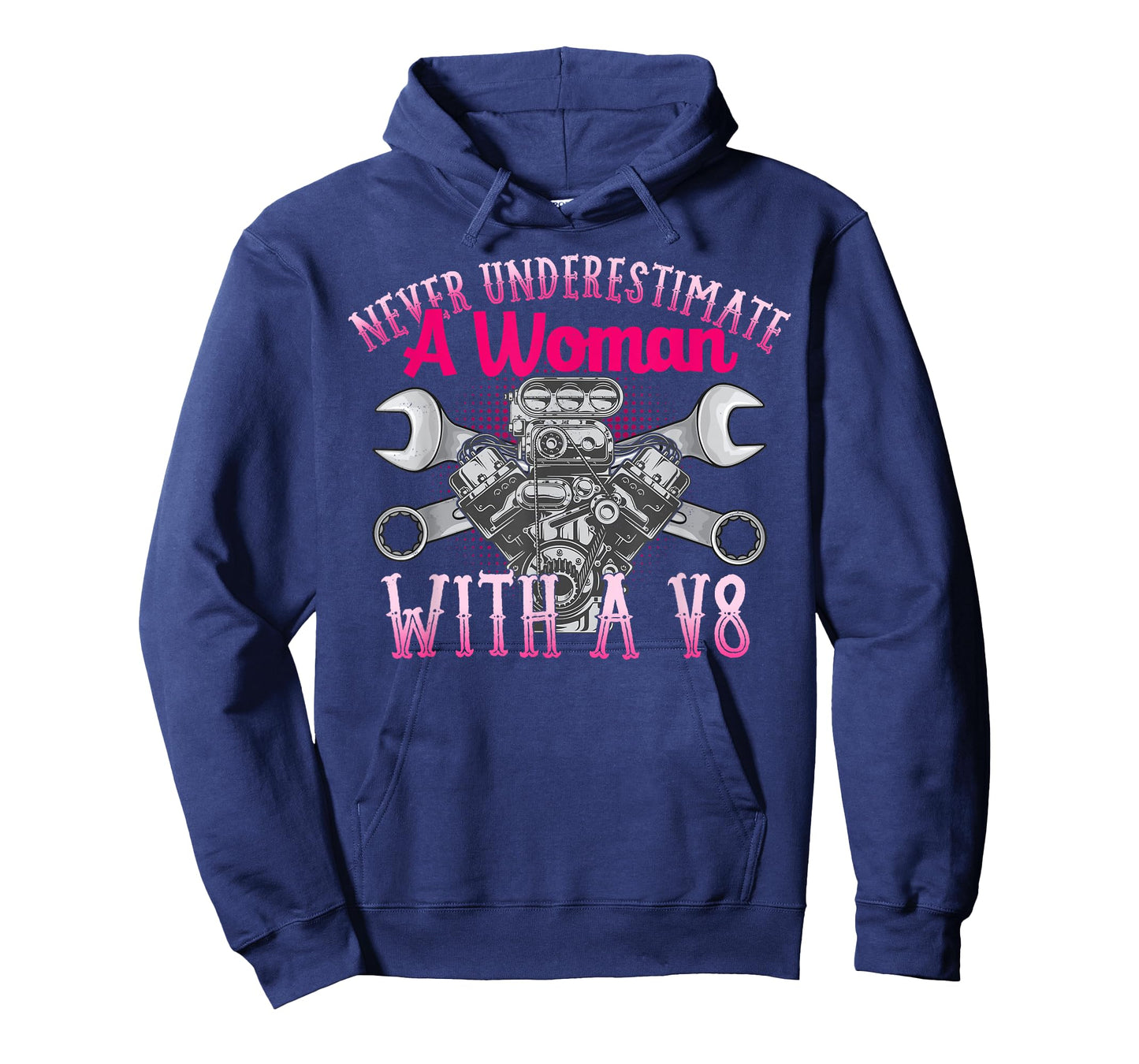 Never Underestimate a Woman with a V8 Car Funny T-Shirt T-Shirt