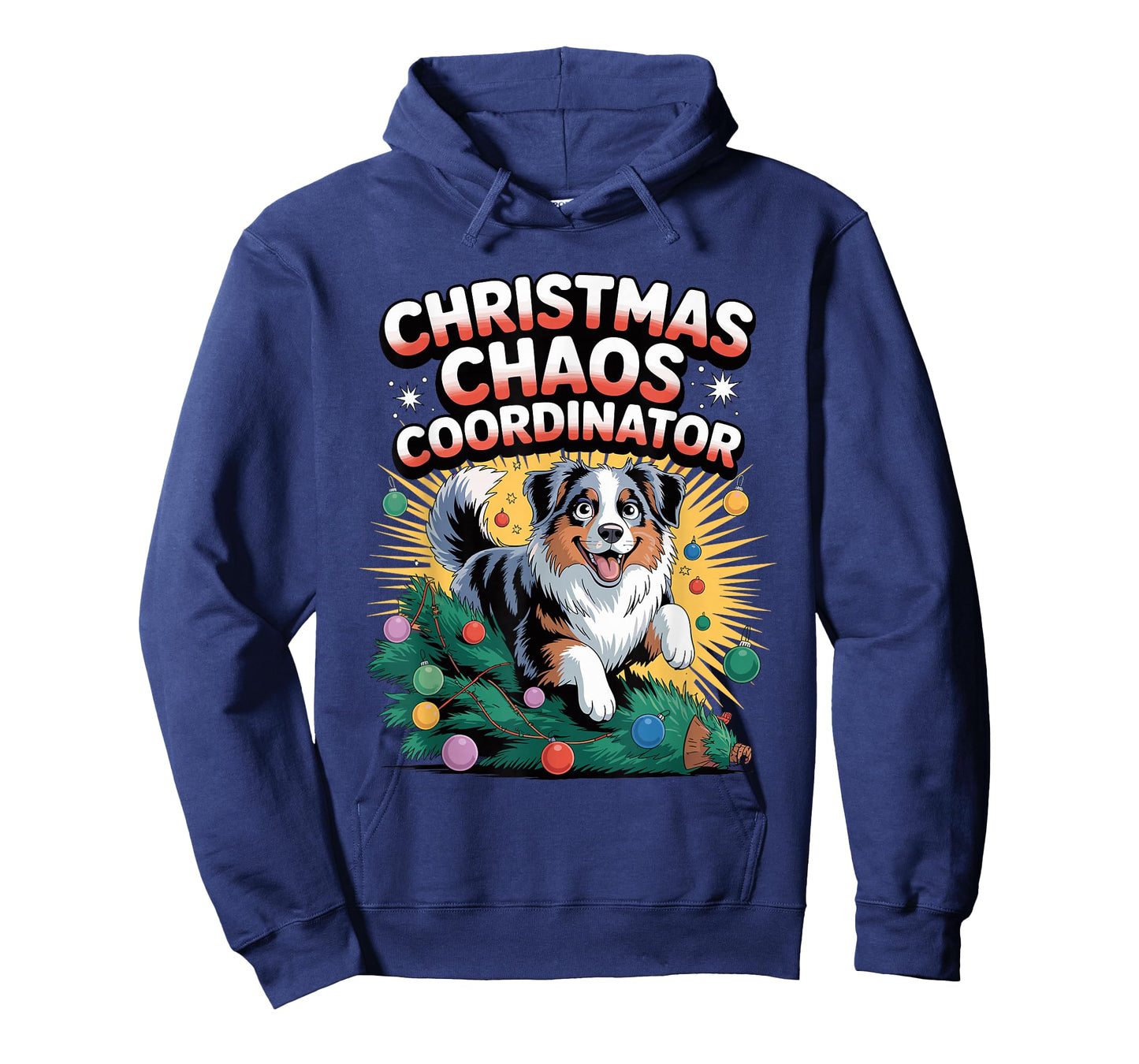 Christmas Chaos Coordinator Xmas Dog Australian Shepherd T-Shirt