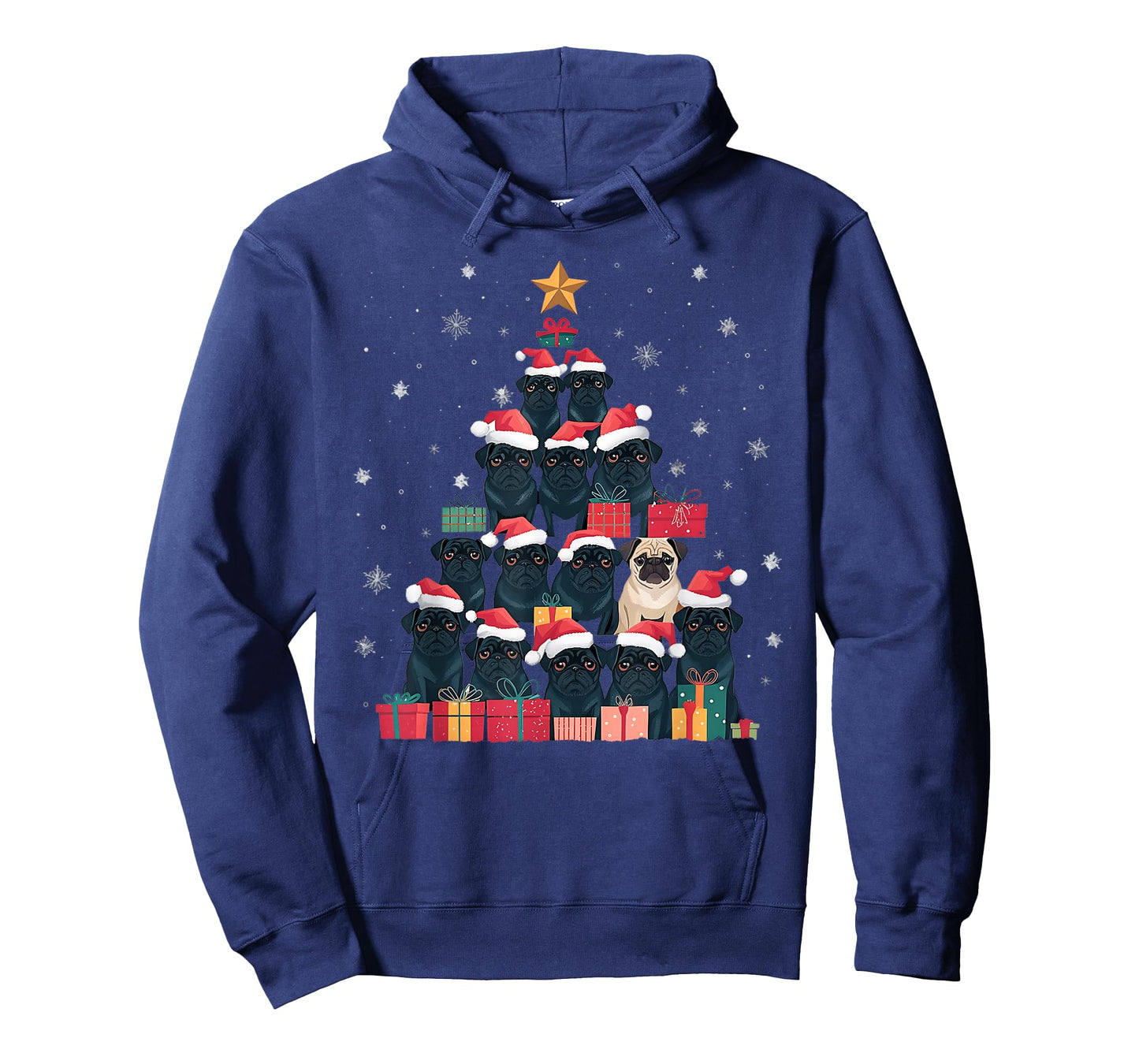 Black Pug Christmas Tree Dog Santa Xmas Merry Dogmas T-Shirt