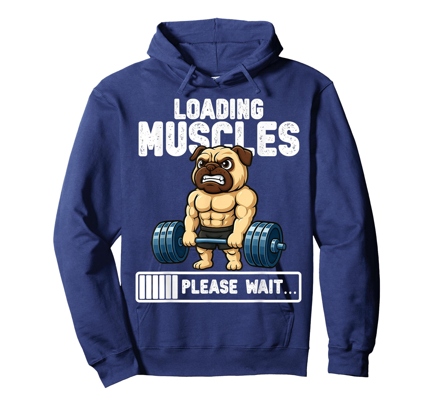Loading Muscles Pug Lifting Weights Funny Gym Design T-Shirt