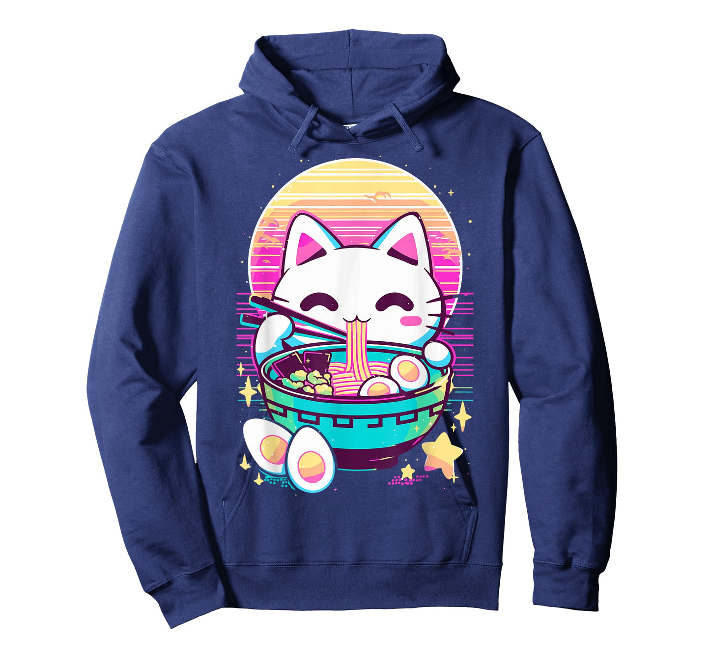 Anime Cat Eating Ramen Japanese Ramen Cat Japan T-Shirt