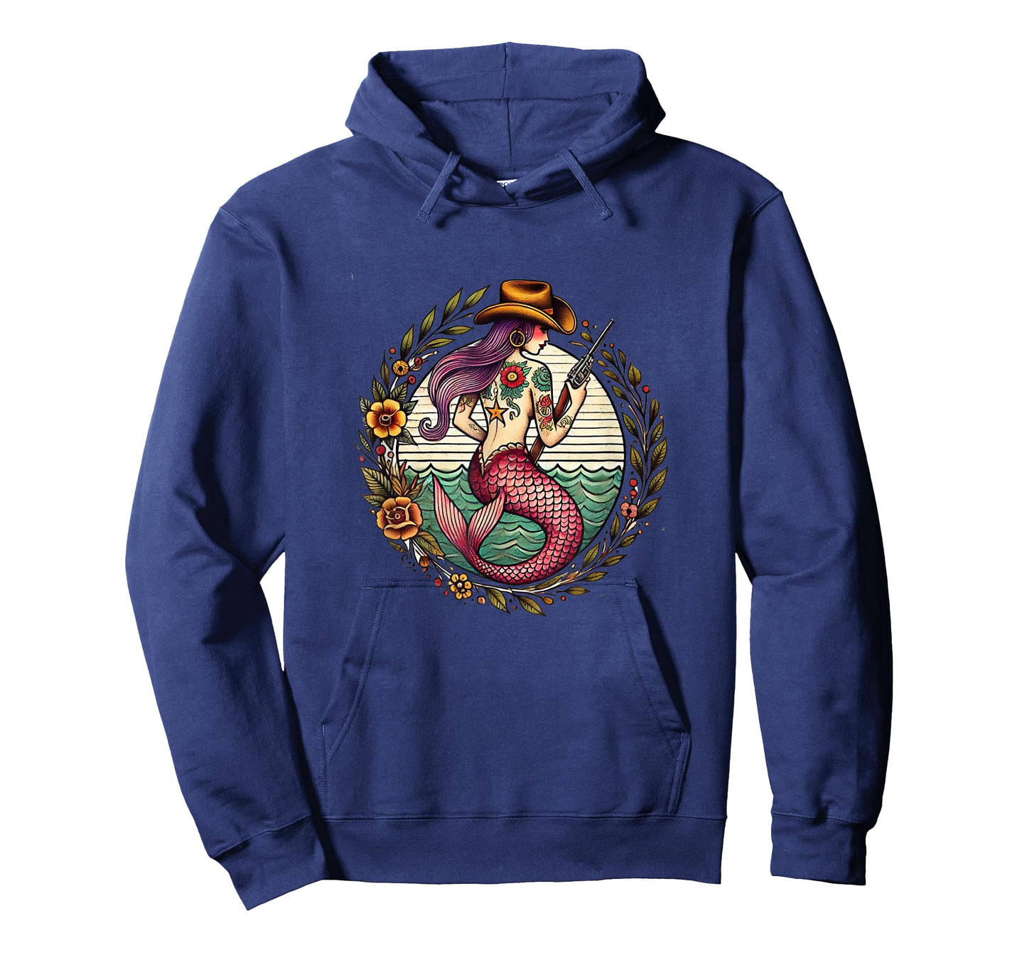 Art Nouveau Cowgirl Mermaid illustration T-Shirt