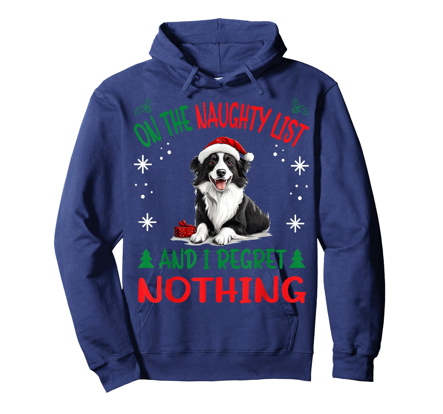 Cute Border Collie Dog Christmas On The Naughty List and I T-Shirt