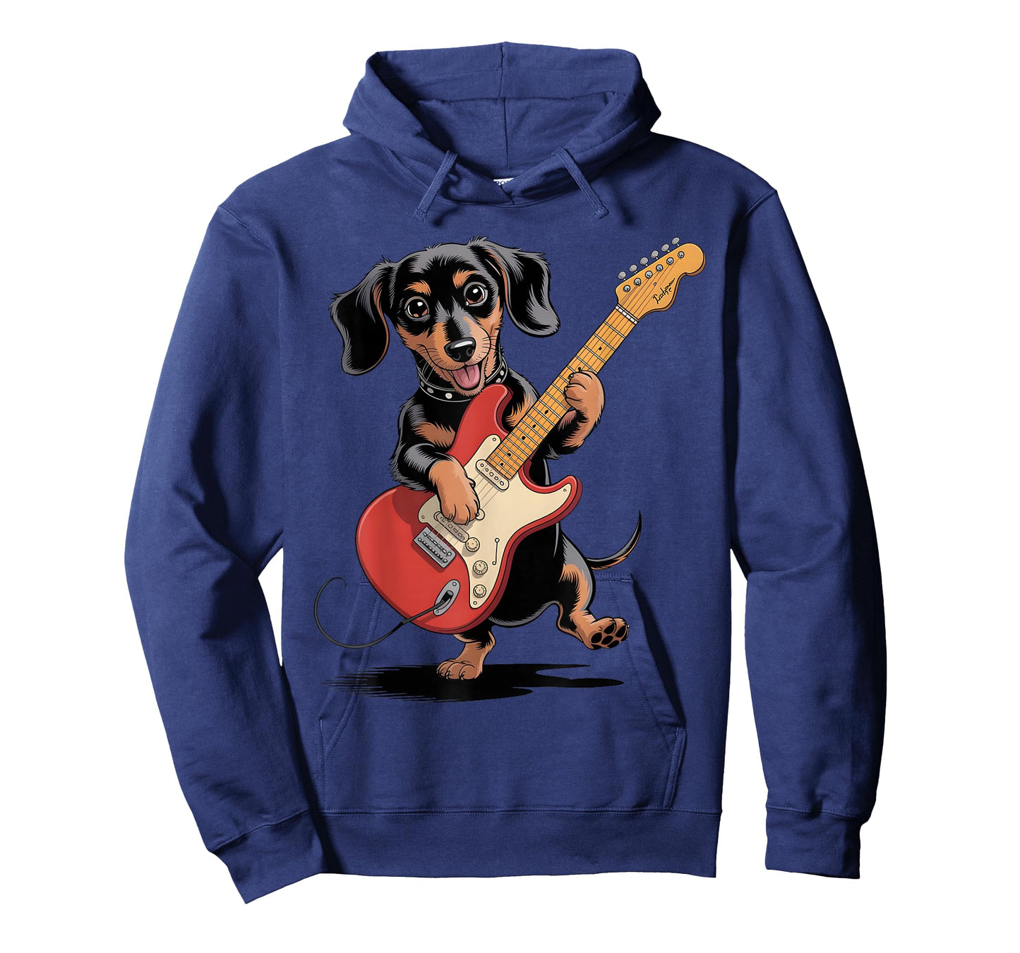 Funny Dachshund Weenie Playing Guitar Cool Dog Music Rock T-Shirt