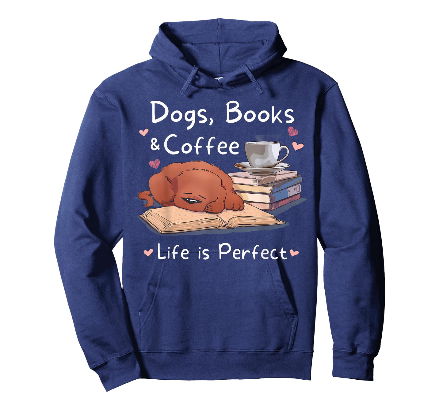Dog Mom Dad dogs books coffee men's women's Graphic T T-Shirt