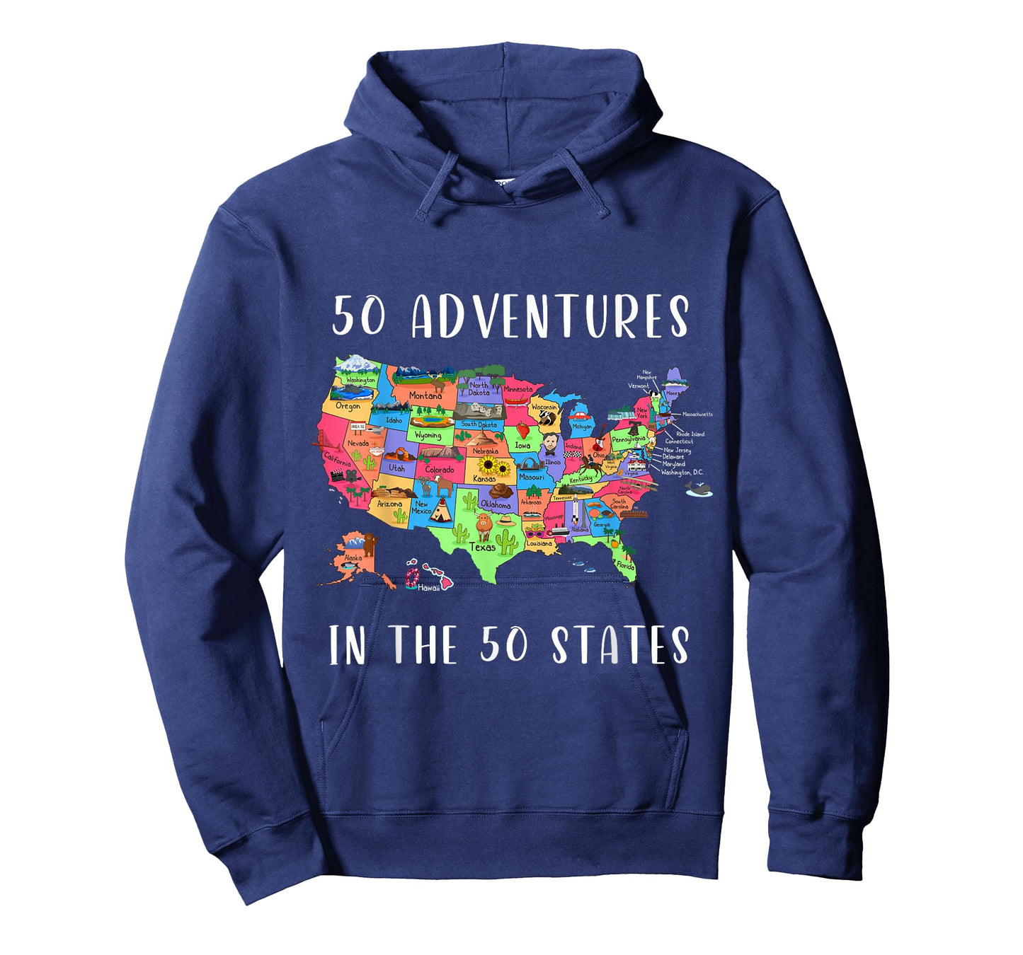 ALL50CLUB Women's USA Travel Map T-Shirt, Black, Small, Short Sleeve, Classic Fit, Crew Collar, Pullover, 50 States Map Design