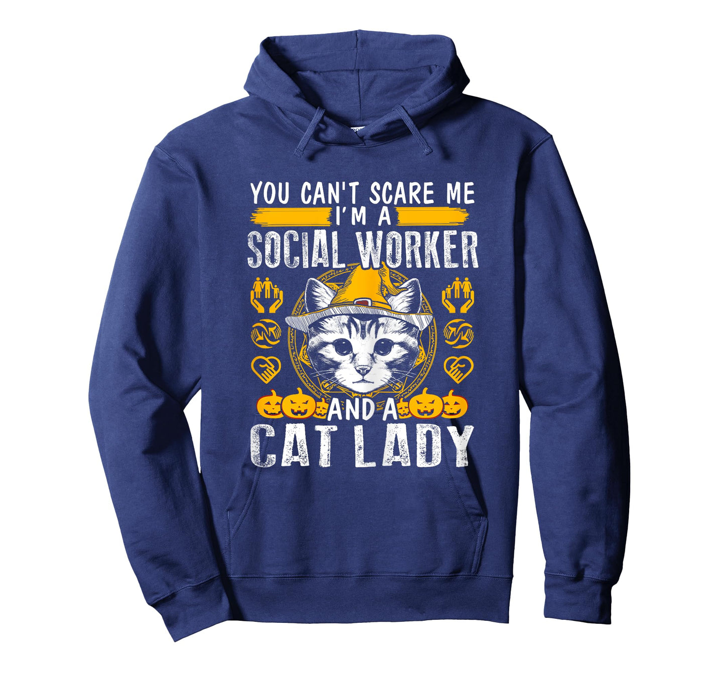 Womens Can't Scare Me Cat Lady And A Social Worker T-shirt