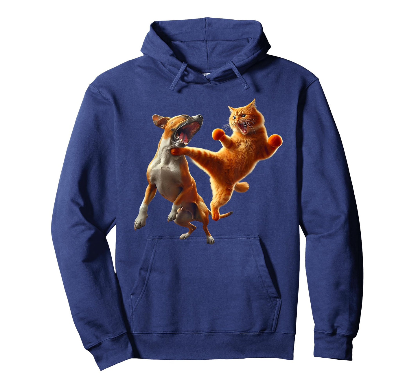 Dog Vs Cat Kick Boxing Fighting Funny Cat Joke Pun Graphic T-Shirt