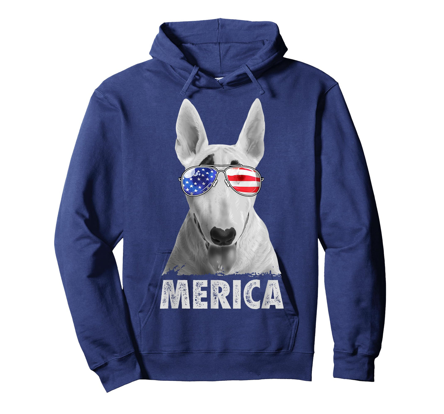 Bull Terrier 4th of July Merica Men American Flag Sunglasses T-Shirt
