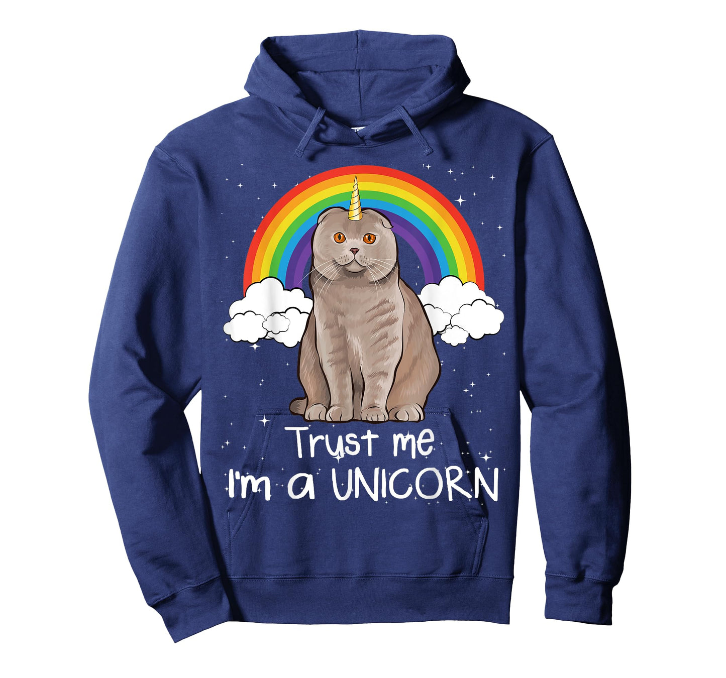 Rainbow Scottish Fold Trust Me I'm A Unicorn Cat Men Women T-Shirt
