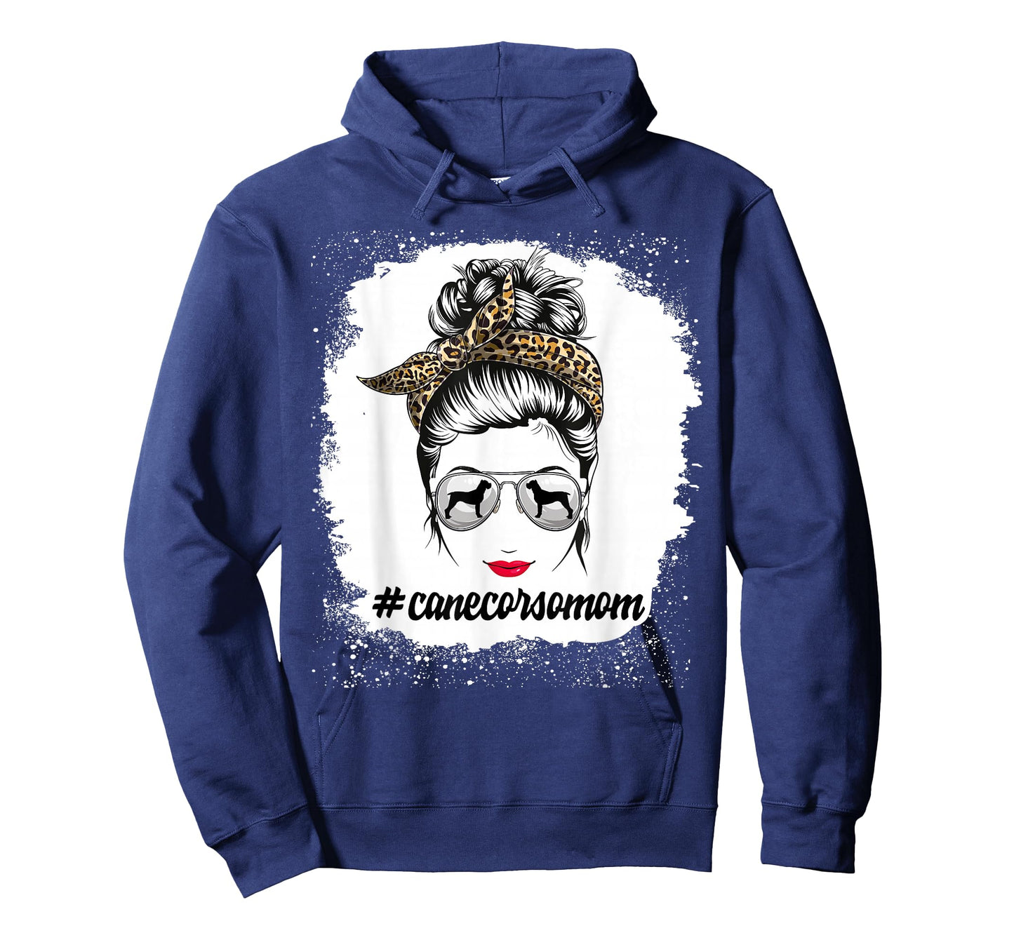 Cane Corso Dog Mom Bleached Messy Bun Leopard Women T-Shirt