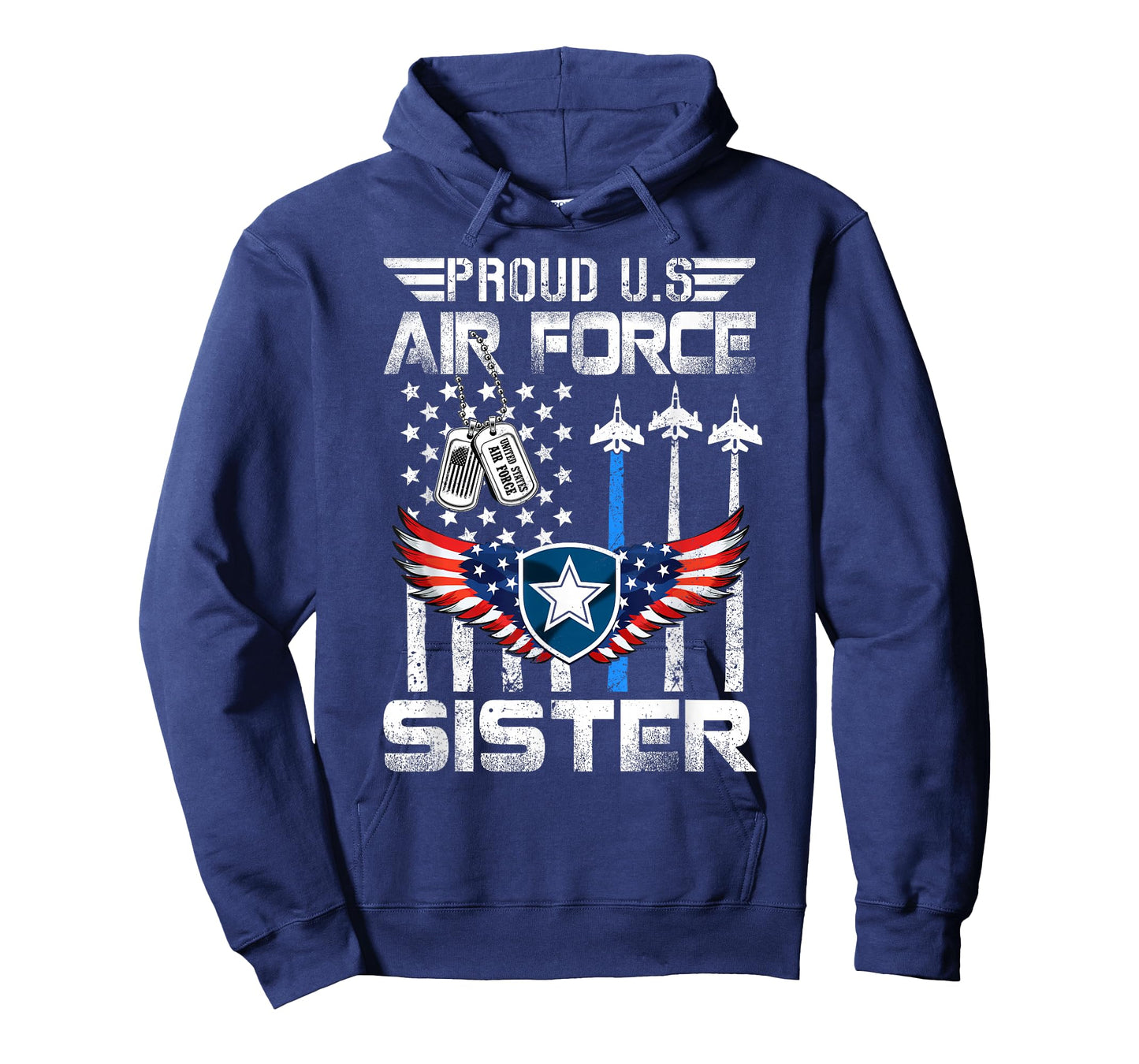 Proud US Air Force Sister Flag Air Force Graduation Sister T-Shirt