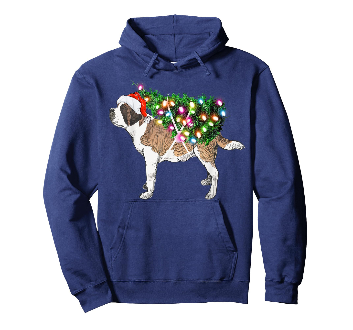 Saint Bernard Dog Xmas Tree Lighting Christmas Men Women Kids T-Shirt