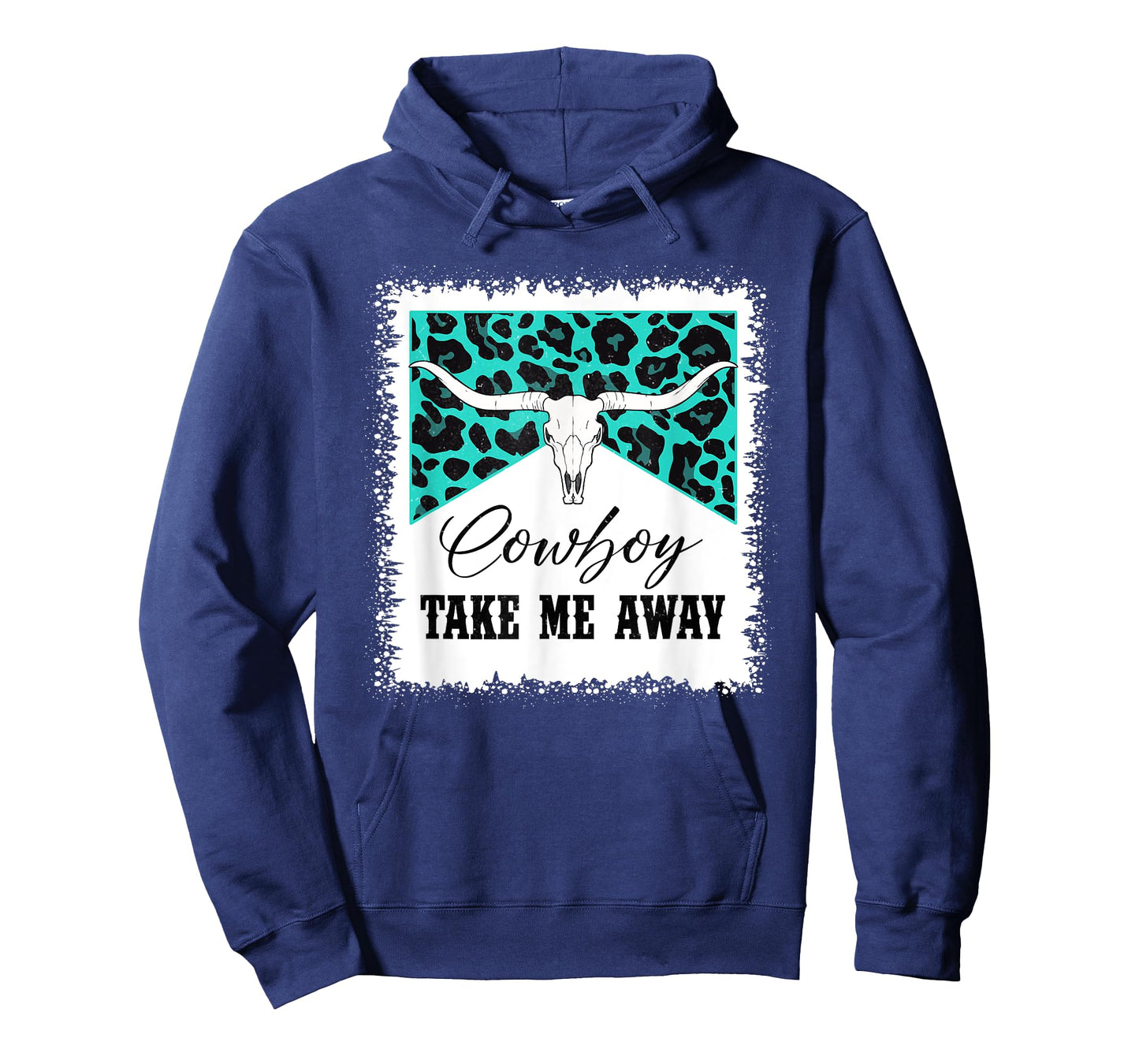 Vintage Bull Skull Leopard Bleached Cowboy Take Me Away T-Shirt