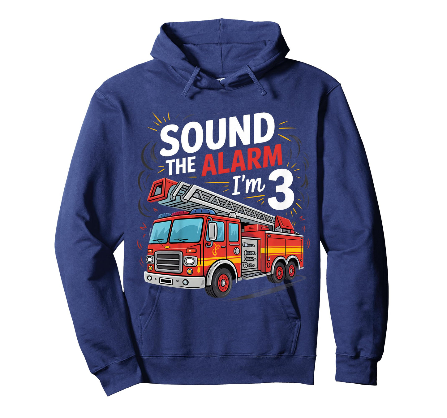 Fire Truck I'm 3 Sound The Alarm Firefighter 3rd Birthday T-Shirt