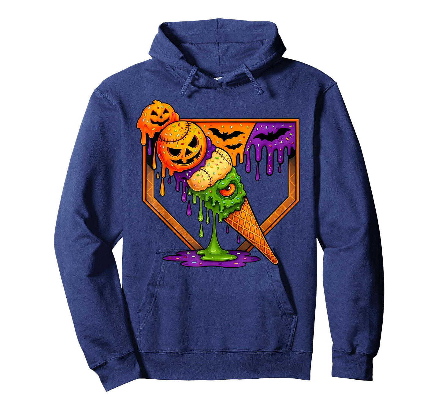 Baseball Home Plate Ice Cream Drip Halloween Men Boys Youth T-Shirt