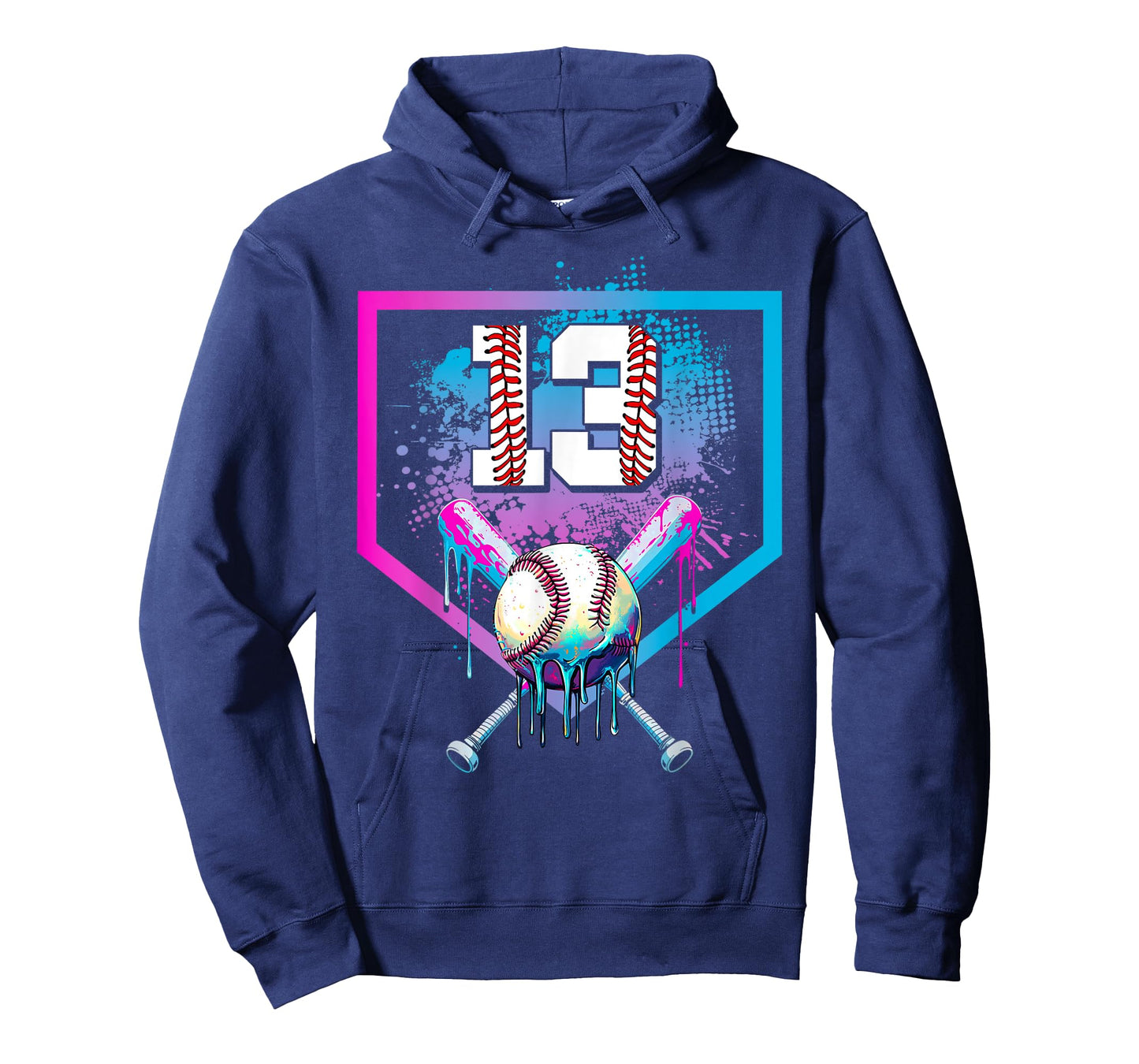 Baseball Drip 13th Birthday Home Plate Boy Youth 13 Year Old T-Shirt