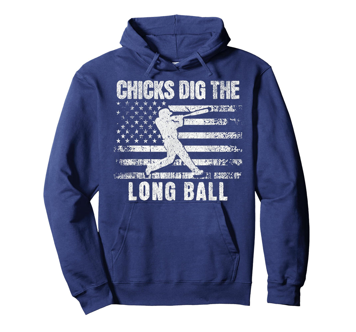 Funny Baseball Chicks Dig The Long Ball USA Flag T-Shirt