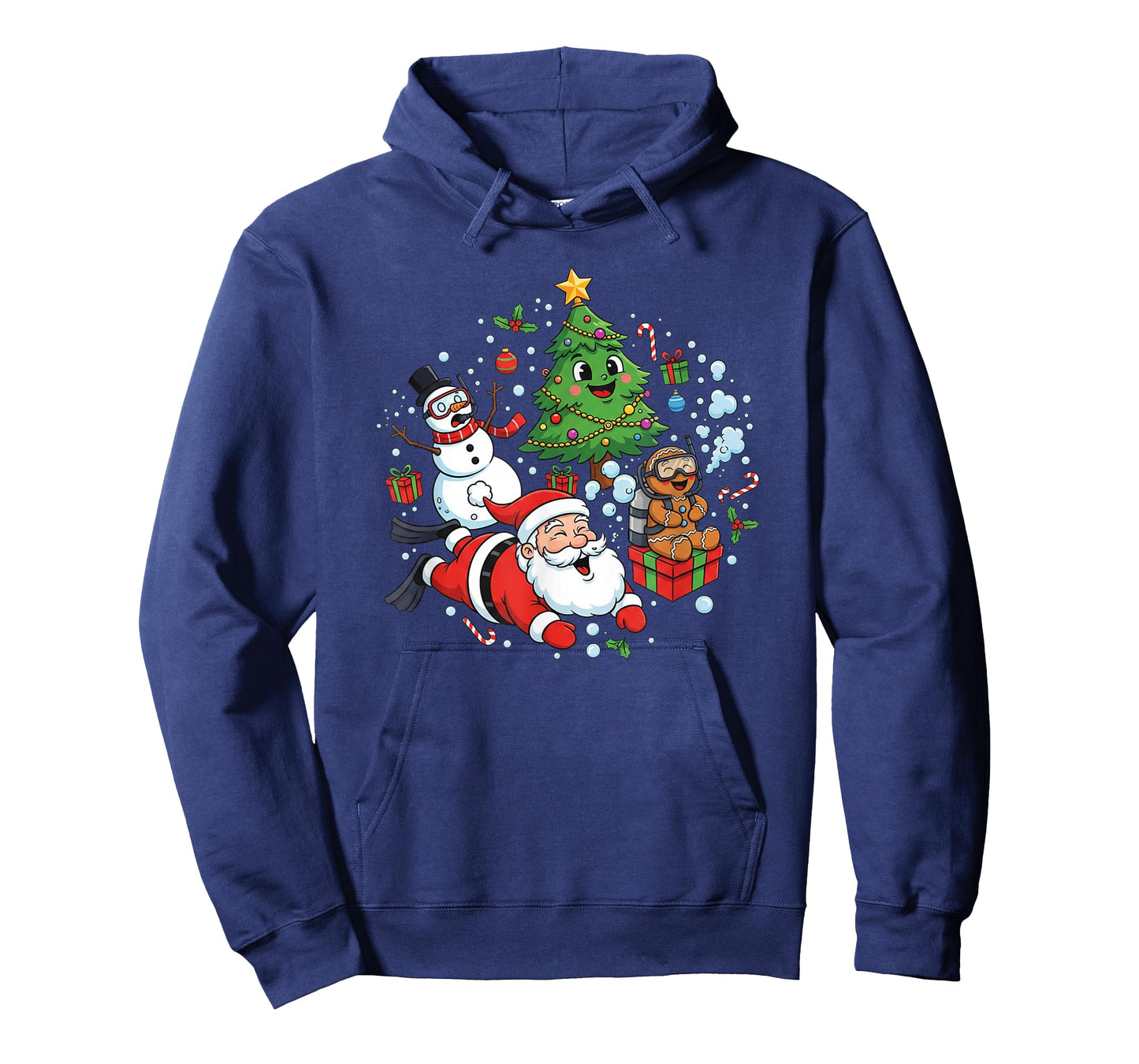 Scuba Diving Scuba Dive Diver Santa Snowman Christmas Tree T-Shirt