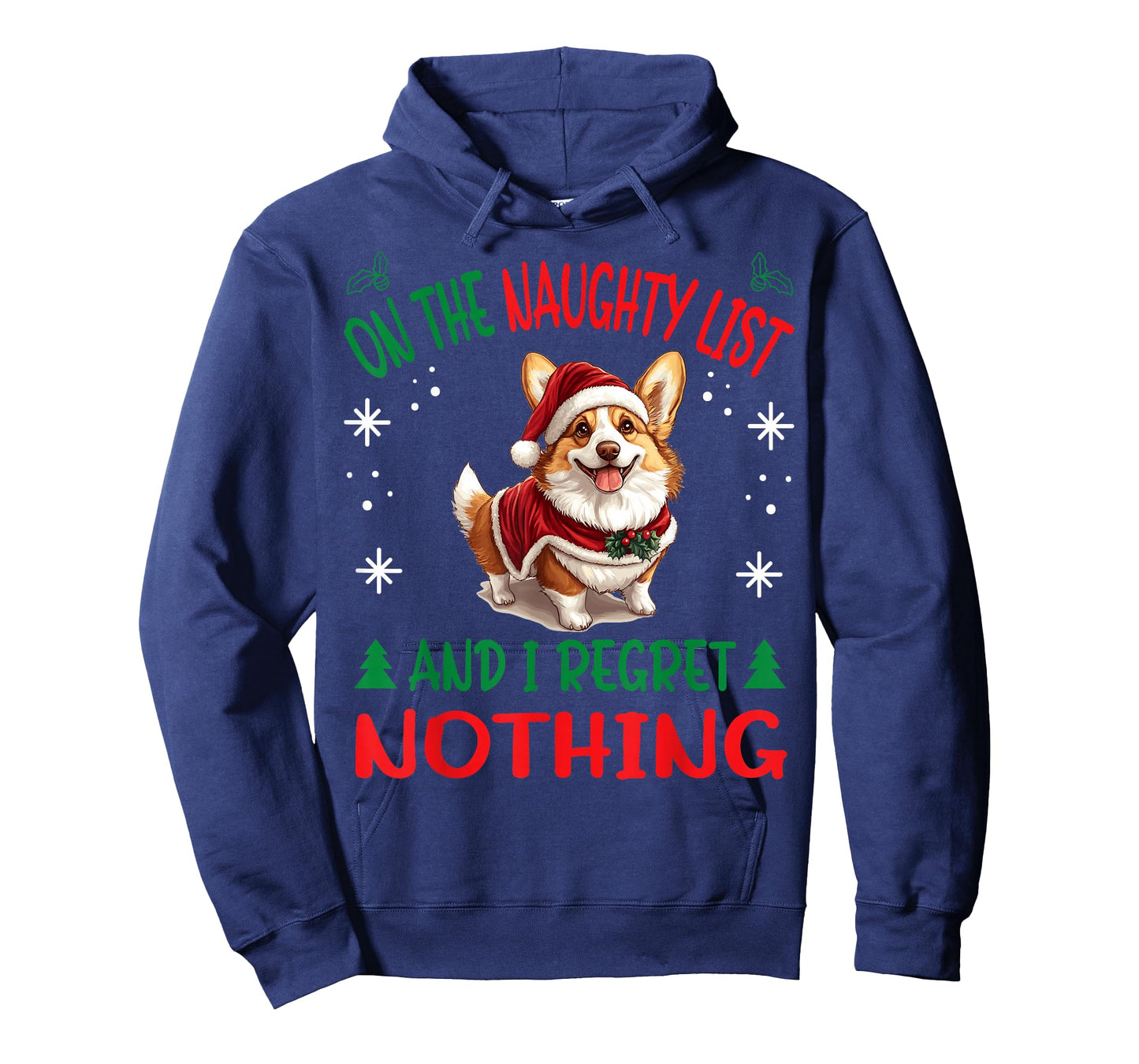 Cute Pembroke Welsh Corgi Dog Christmas On The Naughty List T-Shirt
