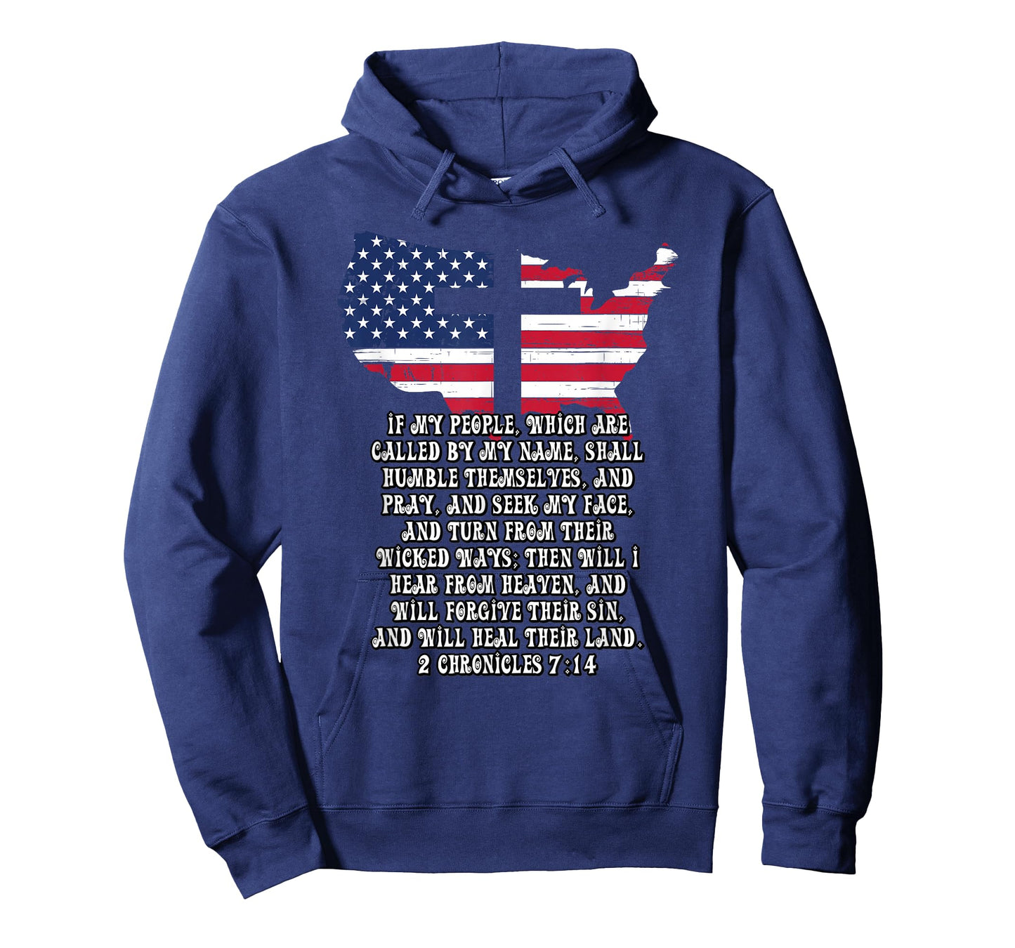 Bible Verse Cross Jesus 2 Chronicles 7:14 USA Flag American T-Shirt